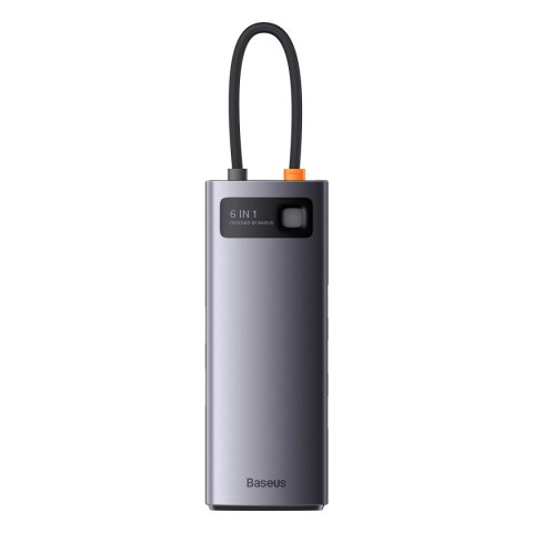 Baseus StarJoy HUB 6w1 USB Typ C - 3x USB / HDMI / RJ45 (1Gbps) / USB Typ C PD szary (WKWG080013) Baseus StarJoy HUB 6w1 USB Typ C - 3x USB / HDMI / RJ45 (1Gbps) / USB Typ C PD szary (WKWG080013)