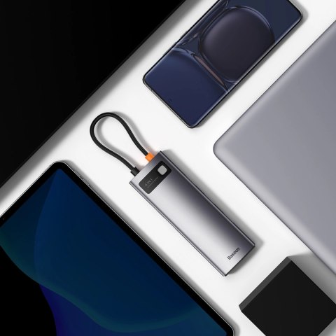 Baseus StarJoy HUB 6w1 USB Typ C - 3x USB / HDMI / RJ45 (1Gbps) / USB Typ C PD szary (WKWG080013) Baseus StarJoy HUB 6w1 USB Typ C - 3x USB / HDMI / RJ45 (1Gbps) / USB Typ C PD szary (WKWG080013)