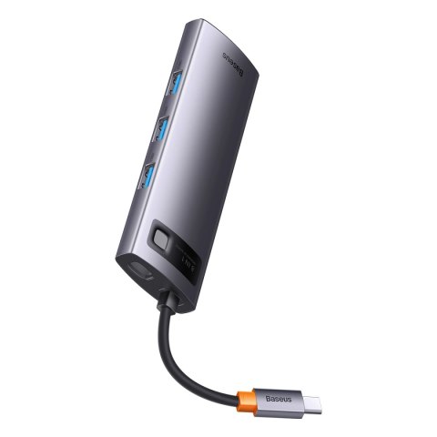Baseus StarJoy HUB 8w1 USB Typ C - 3x USB / HDMI / RJ45 (1Gbps) / czytnik kart SD i TF / USB Typ C PD szary (WKWG080113) Baseus StarJoy HUB 8w1 USB Typ C - 3x USB / HDMI / RJ45 (1Gbps) / czytnik kart SD i TF / USB Typ C PD szary (WKWG080113)