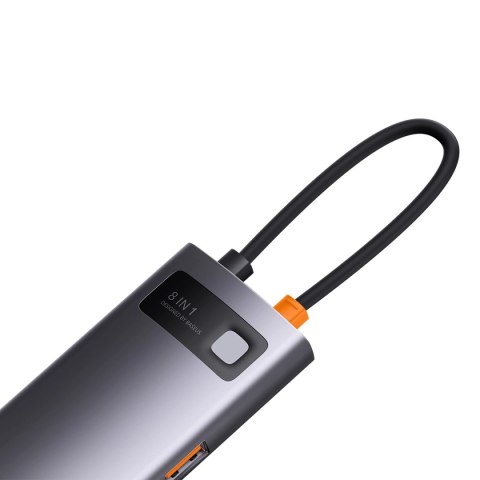 HUB 8w1 Baseus StarJoy USB-C do USB-C PD / 3x USB-A / HDMI / RJ-45 / SD TF - szary HUB 8w1 Baseus StarJoy USB-C do USB-C PD / 3x USB-A / HDMI / RJ-45 / SD TF - szary