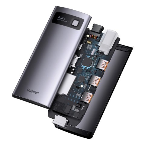 HUB 8w1 Baseus StarJoy USB-C do USB-C PD / 3x USB-A / HDMI / RJ-45 / SD TF - szary HUB 8w1 Baseus StarJoy USB-C do USB-C PD / 3x USB-A / HDMI / RJ-45 / SD TF - szary