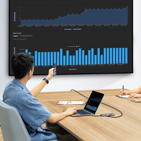 HUB 8w1 Baseus StarJoy USB-C do USB-C PD / 3x USB-A / HDMI / RJ-45 / SD TF - szary HUB 8w1 Baseus StarJoy USB-C do USB-C PD / 3x USB-A / HDMI / RJ-45 / SD TF - szary