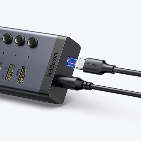 Ugreen wielofunkcyjny HUB 7w1 USB Typ C - 7x USB Typ A 3.0 PD DC 12V szary (CM481) Ugreen wielofunkcyjny HUB 7w1 USB Typ C - 7x USB Typ A 3.0 PD DC 12V szary (CM481)