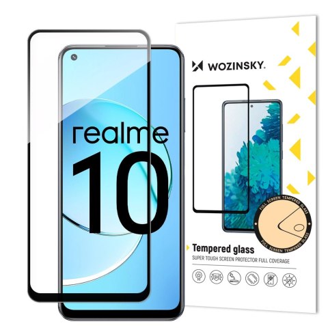 Wozinsky Full Glue Tempered Glass szkło hartowane Realme 10 9H na cały ekran z czarną ramką Wozinsky Full Glue Tempered Glass szkło hartowane Realme 10 9H na cały ekran z czarną ramką