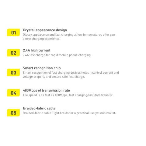 Baseus Crystal Shine Series kabel przewód USB do szybkiego ładowania i transferu danych USB Typ A - Lightning 2,4A 2m fioletowy Baseus Crystal Shine Series kabel przewód USB do szybkiego ładowania i transferu danych USB Typ A - Lightning 2,4A 2m fioletowy
