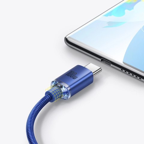 Baseus Crystal Shine Series kabel przewód USB do szybkiego ładowania i transferu danych USB Typ A - USB Typ C 100W 2m niebieski Baseus Crystal Shine Series kabel przewód USB do szybkiego ładowania i transferu danych USB Typ A - USB Typ C 100W 2m niebieski