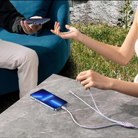 Baseus Flash Series II kabel USB Typ C / USB Typ A - USB Typ C / Lightning / micro USB 100 W 1,5 m niebieski (CASS030203) Baseus Flash Series II kabel USB Typ C / USB Typ A - USB Typ C / Lightning / micro USB 100 W 1,5 m niebieski (CASS030203)