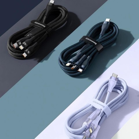 Baseus Flash Series II kabel USB Typ C / USB Typ A - USB Typ C / Lightning / micro USB 100 W 1,5 m niebieski (CASS030203) Baseus Flash Series II kabel USB Typ C / USB Typ A - USB Typ C / Lightning / micro USB 100 W 1,5 m niebieski (CASS030203)