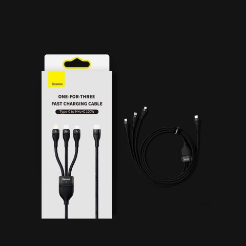 Baseus Flash Series II kabel USB Typ C / USB Typ A - USB Typ C / Lightning / micro USB 100 W 1,5 m niebieski (CASS030203) Baseus Flash Series II kabel USB Typ C / USB Typ A - USB Typ C / Lightning / micro USB 100 W 1,5 m niebieski (CASS030203)