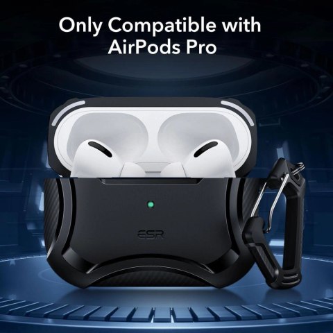 Etui ESR Cyber Armor Halolock z MagSafe na Apple AirPods Pro 1 / 2 - czarne Etui ESR Cyber Armor Halolock z MagSafe na Apple AirPods Pro 1 / 2 - czarne