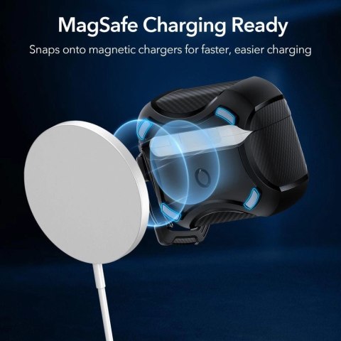 Etui ESR Cyber Armor Halolock z MagSafe na Apple AirPods Pro 1 / 2 - czarne Etui ESR Cyber Armor Halolock z MagSafe na Apple AirPods Pro 1 / 2 - czarne