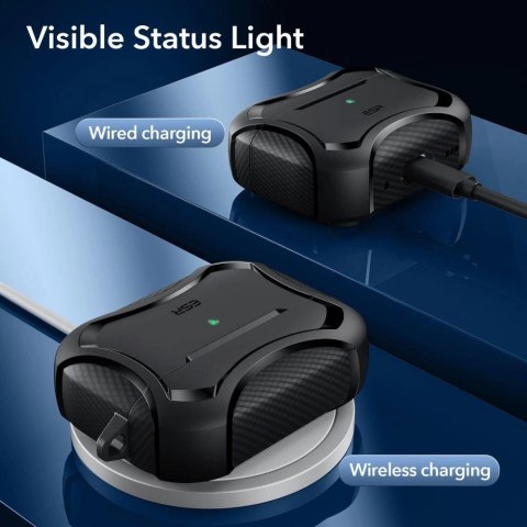 Etui ESR Cyber Armor Halolock z MagSafe na Apple AirPods Pro 1 / 2 - czarne Etui ESR Cyber Armor Halolock z MagSafe na Apple AirPods Pro 1 / 2 - czarne