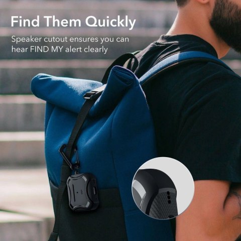 Etui ESR Cyber Armor Halolock z MagSafe na Apple AirPods Pro 1 / 2 - czarne Etui ESR Cyber Armor Halolock z MagSafe na Apple AirPods Pro 1 / 2 - czarne