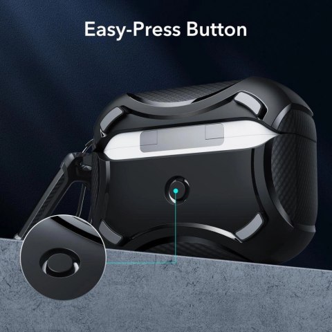 Etui ESR Cyber Armor Halolock z MagSafe na Apple AirPods Pro 1 / 2 - czarne Etui ESR Cyber Armor Halolock z MagSafe na Apple AirPods Pro 1 / 2 - czarne
