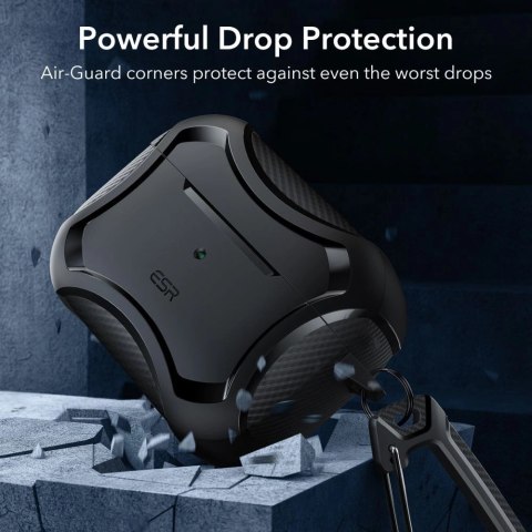 Etui ESR Cyber Armor Halolock z MagSafe na Apple AirPods Pro 1 / 2 - czarne Etui ESR Cyber Armor Halolock z MagSafe na Apple AirPods Pro 1 / 2 - czarne