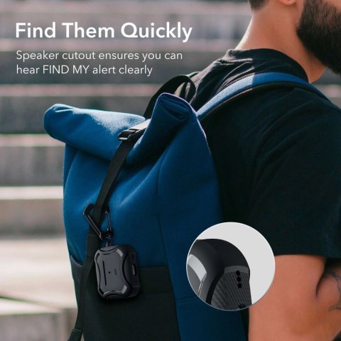 Etui ESR Cyber Armor Halolock z MagSafe na Apple AirPods Pro 1 / 2 - czarne Etui ESR Cyber Armor Halolock z MagSafe na Apple AirPods Pro 1 / 2 - czarne