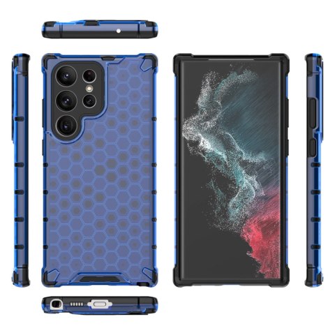 Honeycomb etui do Samsung Galaxy S23 Ultra pancerny hybrydowy pokrowiec niebieskie Honeycomb etui do Samsung Galaxy S23 Ultra pancerny hybrydowy pokrowiec niebieskie