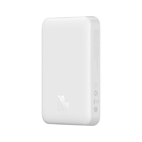 Powerbank Baseus Magnetic Mini 10000mAh USB-C PD 20W / MagSafe 15W - biały + kabel USB-C Powerbank Baseus Magnetic Mini 10000mAh USB-C PD 20W / MagSafe 15W - biały + kabel USB-C