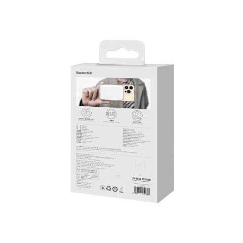 Powerbank Baseus Magnetic Mini 10000mAh USB-C PD 20W / MagSafe 15W - biały + kabel USB-C Powerbank Baseus Magnetic Mini 10000mAh USB-C PD 20W / MagSafe 15W - biały + kabel USB-C