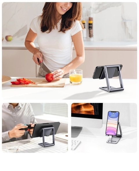 Ugreen metalowa aluminiowa składana podstawka na telefon tablet szary (LP263 80708) Ugreen metalowa aluminiowa składana podstawka na telefon tablet szary (LP263 80708)