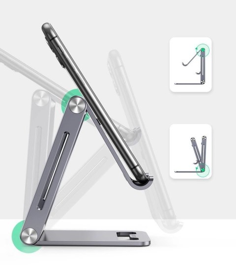 Ugreen metalowa aluminiowa składana podstawka na telefon tablet szary (LP263 80708) Ugreen metalowa aluminiowa składana podstawka na telefon tablet szary (LP263 80708)