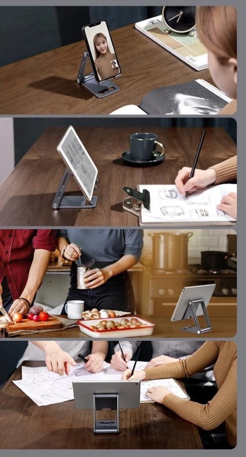 Ugreen metalowa aluminiowa składana podstawka na telefon tablet szary (LP263 80708) Ugreen metalowa aluminiowa składana podstawka na telefon tablet szary (LP263 80708)