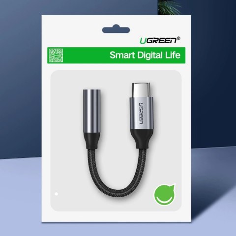 Ugreen przejściówka do słuchawek z 3,5 mm mini jack na USB Typ C 10 cm szary (30632) Ugreen przejściówka do słuchawek z 3,5 mm mini jack na USB Typ C 10 cm szary (30632)