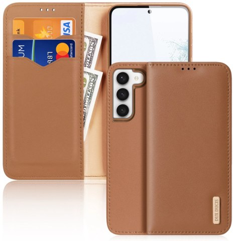 Dux Ducis Hivo etui Samsung Galaxy S23 pokrowiec z klapką portfel podstawka blokada RFID brązowe Dux Ducis Hivo etui Samsung Galaxy S23 pokrowiec z klapką portfel podstawka blokada RFID brązowe