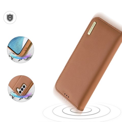 Dux Ducis Hivo etui Samsung Galaxy S23 pokrowiec z klapką portfel podstawka blokada RFID brązowe Dux Ducis Hivo etui Samsung Galaxy S23 pokrowiec z klapką portfel podstawka blokada RFID brązowe