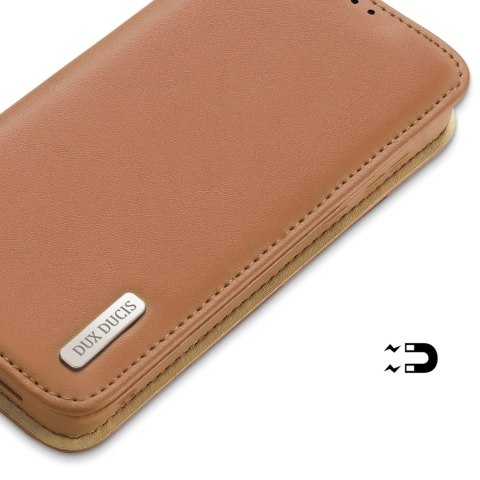 Dux Ducis Hivo etui Samsung Galaxy S23 pokrowiec z klapką portfel podstawka blokada RFID brązowe Dux Ducis Hivo etui Samsung Galaxy S23 pokrowiec z klapką portfel podstawka blokada RFID brązowe