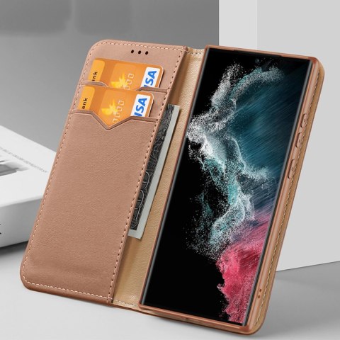 Dux Ducis Hivo etui Samsung Galaxy S23 pokrowiec z klapką portfel podstawka blokada RFID brązowe Dux Ducis Hivo etui Samsung Galaxy S23 pokrowiec z klapką portfel podstawka blokada RFID brązowe