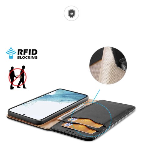 Dux Ducis Hivo etui Samsung Galaxy S23+ pokrowiec z klapką portfel podstawka blokada RFID czarne Dux Ducis Hivo etui Samsung Galaxy S23+ pokrowiec z klapką portfel podstawka blokada RFID czarne
