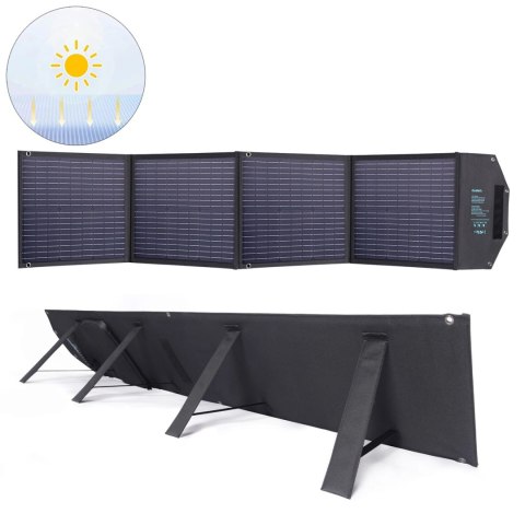 Ładowarka Choetech SC009-V2 solarna składana 100W USB-C / 2x USB-A PD QC - czarna Ładowarka Choetech SC009-V2 solarna składana 100W USB-C / 2x USB-A PD QC - czarna