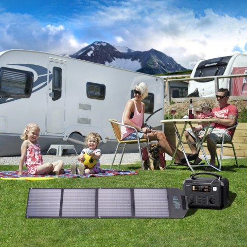 Ładowarka Choetech SC009-V2 solarna składana 100W USB-C / 2x USB-A PD QC - czarna Ładowarka Choetech SC009-V2 solarna składana 100W USB-C / 2x USB-A PD QC - czarna