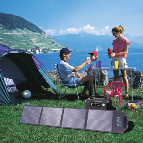 Ładowarka Choetech SC009-V2 solarna składana 100W USB-C / 2x USB-A PD QC - czarna Ładowarka Choetech SC009-V2 solarna składana 100W USB-C / 2x USB-A PD QC - czarna