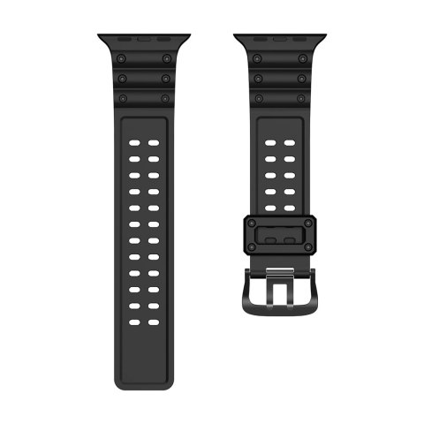 Strap Triple Protection pasek Apple Watch Ultra, SE, 9 ,8, 7, 6, 5, 4, 3, 2, 1 (49, 45, 44, 42 mm) opaska bransoleta czarny Strap Triple Protection pasek Apple Watch Ultra, SE, 9 ,8, 7, 6, 5, 4, 3, 2, 1 (49, 45, 44, 42 mm) opaska bransoleta czarny