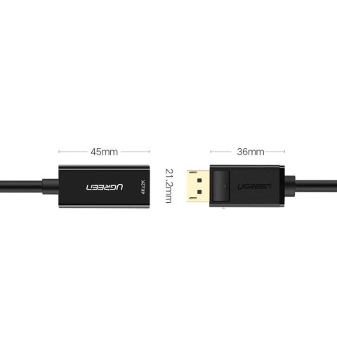 Adapter Ugreen MM137 40363 DisplayPort (męski) do HDMI (żeński) 4K / 1080p - czarny Adapter Ugreen MM137 40363 DisplayPort (męski) do HDMI (żeński) 4K / 1080p - czarny