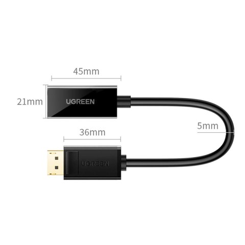 Adapter Ugreen MM137 40363 DisplayPort (męski) do HDMI (żeński) 4K / 1080p - czarny Adapter Ugreen MM137 40363 DisplayPort (męski) do HDMI (żeński) 4K / 1080p - czarny