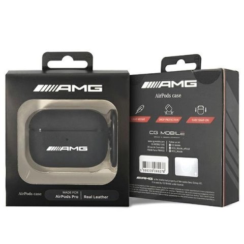 Etui AMG Leather Big Logo na AirPods Pro - czarne Etui AMG Leather Big Logo na AirPods Pro - czarne