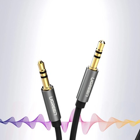 Kabel Ugreen AV119 10733 audio mini jack 3,5mm / mini jack 3,5mm 1m - czarny Kabel Ugreen AV119 10733 audio mini jack 3,5mm / mini jack 3,5mm 1m - czarny