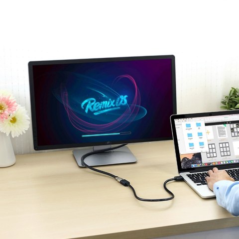 Kabel Ugreen HD107 10141 HDMI (męski) - HDMI (żeński) 4K 1m - czarny Kabel Ugreen HD107 10141 HDMI (męski) - HDMI (żeński) 4K 1m - czarny