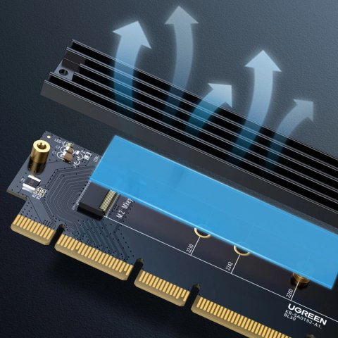 Karta rozszerzeń Ugreen CM465 PCIe 4.0 x4 do M.2 NVMe M-Key - czarna Karta rozszerzeń Ugreen CM465 PCIe 4.0 x4 do M.2 NVMe M-Key - czarna