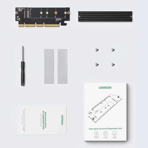 Karta rozszerzeń Ugreen CM465 PCIe 4.0 x4 do M.2 NVMe M-Key - czarna Karta rozszerzeń Ugreen CM465 PCIe 4.0 x4 do M.2 NVMe M-Key - czarna