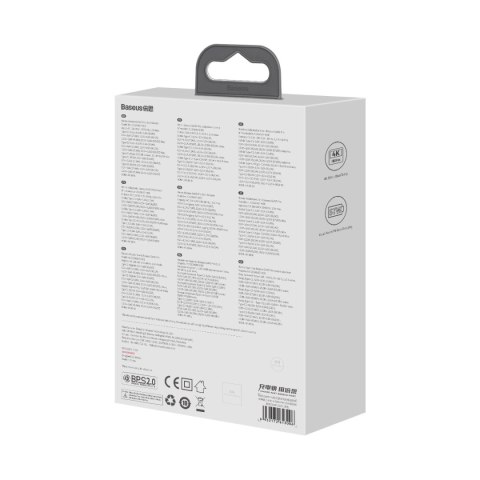 Ładowarka sieciowa GaN5 Baseus CCGP110201 HUB HDMI 2x USB-C / USB-A / HDMI 4K 30Hz 1,5m - czarna + kabel USB-C - USB-C 100W 1m Ładowarka sieciowa GaN5 Baseus CCGP110201 HUB HDMI 2x USB-C / USB-A / HDMI 4K 30Hz 1,5m - czarna + kabel USB-C - USB-C 100W 1m