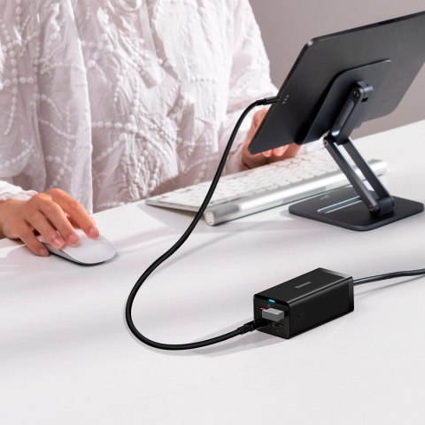 Ładowarka sieciowa GaN5 Baseus CCGP110201 HUB HDMI 2x USB-C / USB-A / HDMI 4K 30Hz 1,5m - czarna + kabel USB-C - USB-C 100W 1m Ładowarka sieciowa GaN5 Baseus CCGP110201 HUB HDMI 2x USB-C / USB-A / HDMI 4K 30Hz 1,5m - czarna + kabel USB-C - USB-C 100W 1m