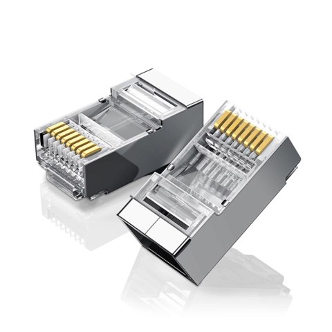 Ugreen 10x wtyk końcówka RJ45 8P8C (UTP Cat. 6 / Cat. 5 / Cat. 5e) srebrny (NW111) Ugreen 10x wtyk końcówka RJ45 8P8C (UTP Cat. 6 / Cat. 5 / Cat. 5e) srebrny (NW111)