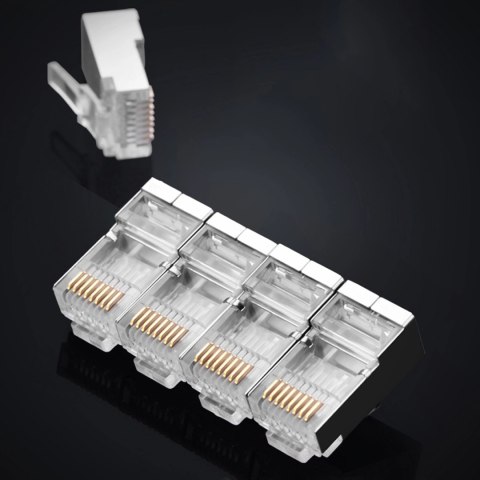 Ugreen 10x wtyk końcówka RJ45 8P8C (UTP Cat. 6 / Cat. 5 / Cat. 5e) srebrny (NW111) Ugreen 10x wtyk końcówka RJ45 8P8C (UTP Cat. 6 / Cat. 5 / Cat. 5e) srebrny (NW111)