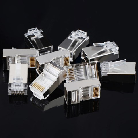 Ugreen 10x wtyk końcówka RJ45 8P8C (UTP Cat. 6 / Cat. 5 / Cat. 5e) srebrny (NW111) Ugreen 10x wtyk końcówka RJ45 8P8C (UTP Cat. 6 / Cat. 5 / Cat. 5e) srebrny (NW111)