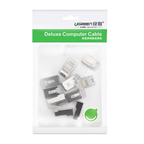 Ugreen 10x wtyk końcówka RJ45 8P8C (UTP Cat. 6 / Cat. 5 / Cat. 5e) srebrny (NW111) Ugreen 10x wtyk końcówka RJ45 8P8C (UTP Cat. 6 / Cat. 5 / Cat. 5e) srebrny (NW111)