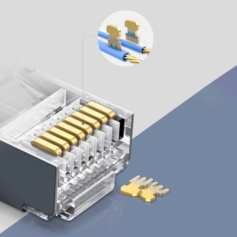Ugreen 10x wtyk końcówka RJ45 8P8C (UTP Cat. 6 / Cat. 5 / Cat. 5e) srebrny (NW111) Ugreen 10x wtyk końcówka RJ45 8P8C (UTP Cat. 6 / Cat. 5 / Cat. 5e) srebrny (NW111)